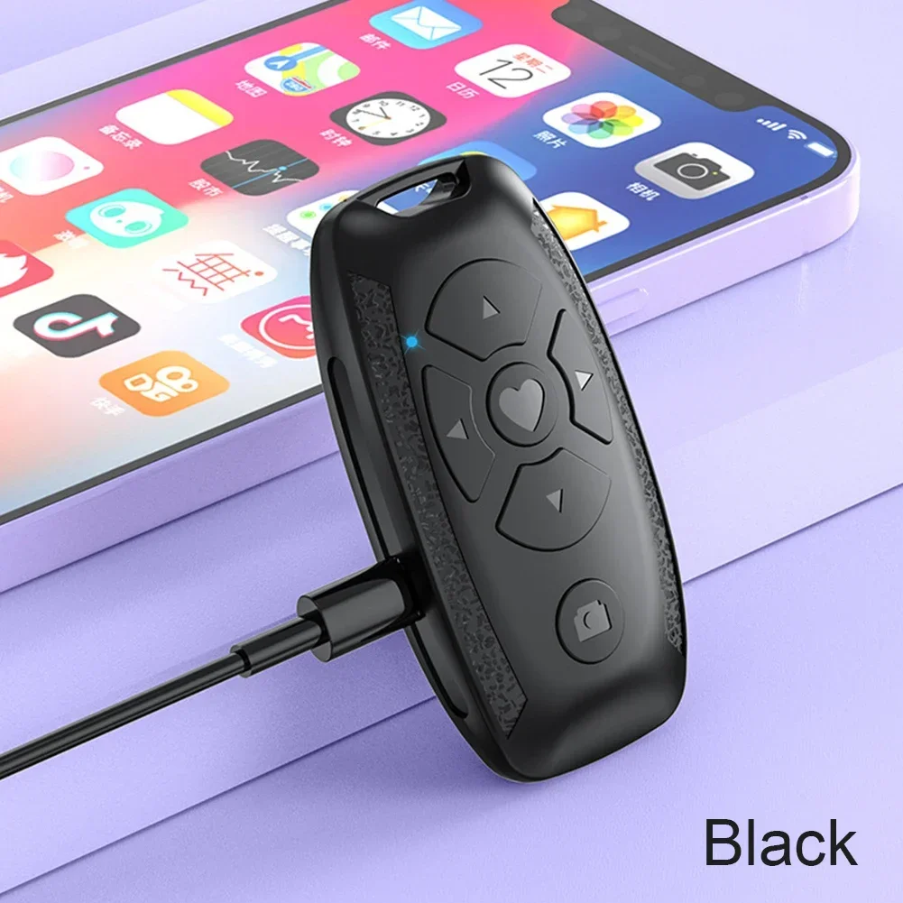 S57f598d5ddcd452d990a18b0f32b7201r.webp Recharegable Bluetooth Remote Control Button Wireless Controller Selfie Camera Stick Shutter Release For Phones e-book Page Turn - Image 1