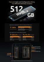 BMAX B5APRO Mini PC AMD Ryzen7 5825U 8 Cores Processor Up to 4.5GHz 16GB DDR4 RAM 512GB NVMe SSD 2.4/5GHz WiFi Bluetooth 5.0 - Image 13
