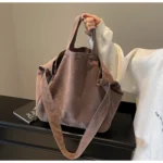 Women's Tote Bags 2025 New Fashion Suede Vintage Large Shoulder Crossbody Bag for Woman Korean Female Student Bookbag Handbags - Image 30