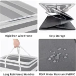 75L Large Laundry bags Baskets with Handles Durable Dirty Clothes Hamper Storage Basket for Home Dorm Hotels Laundry 40*30*60cm - Image 4