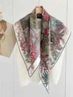 100% Real Silk Scarf Neckerchief 90 Silk Scarf Wraps Foulard Womens Fashion Scarves for OL - Image 7