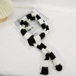 2024 Women Harajuku Cotton Scarves Y2k Black Grey Stripe Long Scarves 180cm Thin Long Decorative Neckerchief Fashion Streetwear - Image 43