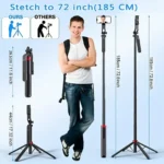 Portable camera tripod with wireless remote control and 360 ° rotation for video recording, video recording, and live streaming - Image 7