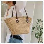 Handmade Women's Shoulder Bag Large Capacity Handbags Bohemian Summer Straw Beach Bag Female Shopper Basket Woven Tote Bags - Image 15