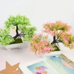 Artificial Plants Bonsai Small Tree Pot Fake Plant Flowers Potted Ornaments For Home Room Table Decoration Hotel Garden Decor - Image 2