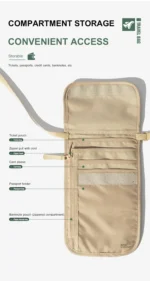 Travel document bag Lightweight multi-functional storage bag Passport holder mobile phone storage Waterproof anti-theft bag - Image 15