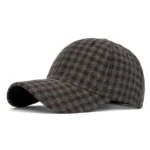 Hats for Men and Women New Classic Plaid Baseball Cap for Autumn and Winter Hard-Brimmed Face-Slimming Duckbill Cap Sun Hat - Image 9
