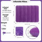 Triangular Travel Pillow Inflatable Office Neck Lumbar Support Pillow Thickened Flocking Leg Rest Pillow for Air Travel - Image 10