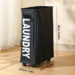 Laundry Basket With Wheels Large Capacity Yoga Mat Storage Basket Multifunctional Foldable Waterproof Dirty Clothes Storage Bag - Image 12