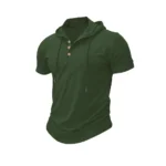 Men T Shirts  Summer Slim Fitness Hooded Short-Sleeved Bodybuilding Quick Dry Tshirt Male Gym Clothes Breathable Sports Tops - Image 11