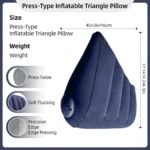Triangular Travel Pillow Inflatable Office Neck Lumbar Support Pillow Thickened Flocking Leg Rest Pillow for Air Travel - Image 4