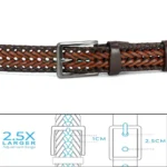 CHAOREN Leather Braided Belts for Mens Casual Woven Leather Belt for Dress Pants - Image 5