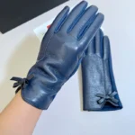 Womens Winter PU Leather Gloves Touchscreen Texting Warm Driving Leather Gloves with Bow for Outdoor - Image 3