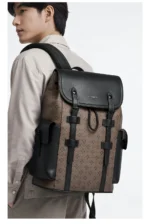 Septwolves High Quality Business Printed Leather Backpack Man Designer Drawstring Flip Monogram Laptop Bags Print Work Rucksack - Image 23