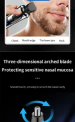 Electric Shaver Man Rechargeable Razor Shaving Knife Whisker Knife Household Portable Floating Three Tip Water Wash - Image 13