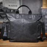 Genuine Leather Men's Brifecase 15 Inch Laptop Bags Simple Cowhide HandBag Vegetable-tanned Leather Fashion Casual Style - Image 14