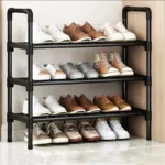 Black Elevated Shoe Rack Small Simple Multi-layer Shoe Cabinet Home Entrance Rental Housing Dormitory Storage Rack - Image 7