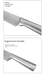 5 Piece Stainless Steel Kitchen Knife Set, Ergonomic Hollow Handle Design, Household Chef Knife for Chopping Carving Slicing - Image 15