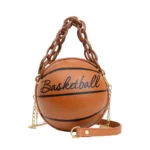 2025 Crossbody Bag New Network Red Personality Fun Pink Ins Versatile Chain Football Basketball Shoulder Bag Small Round Bag - Image 9