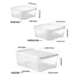 1 Set of 3 Food Storage Containers, Refrigerator Storage Boxes, Grain Storage Boxes, Plastic Sealed Containers, Large, Medium, and Small Sizes, 3-Piece Set, Lunch Box with Lid for Fruit Storage - Image 6