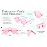 Festival Fashion Sunglasses Circular Sunglasses Trendy Ocean Sunglasses Colorful Sunglasses For Parties Candy-Colored Glasses - Image 37
