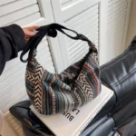 Crossbody Bags Tribal Style Shoulder Bag, Foldable Crossbody Striped Pattern, Flag Theme Hand Washable Edge Painted Lining - Image 22