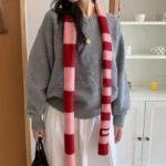 Vintage Stripe Color Neckerchief Sausage Pattern Scarf Soft Warm Fashion Scarves for Fashion Youth