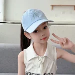 Kids Baseball Caps  Children Love Embroidery Breathable High Ponytail Baseball Caps Adjustable Summer UV Protection Snapback Hat - Image 20