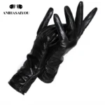 2019 fashion new products winter leather gloves short leather gloves women Wrist tightening design winter leather gloves women - Image 8