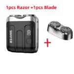 Mini Electric Smart Shaver Household Car Shaver Digital Display Dual Blade Rechargeable Shaver Powerful Beard Trimmer Tool - Image 8