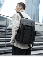 Septwolves High Quality Business Printed Leather Backpack Man Designer Drawstring Flip Monogram Laptop Bags Print Work Rucksack - Image 11