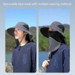 Summer Sun Hats UV Protection Outdoor Hunting Fishing Cap For Men Women Hiking Camping Visor Bucket Hat Neck Flap Fisherman Hat - Image 13