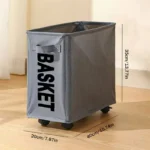 Laundry Basket With Wheels Large Capacity Yoga Mat Storage Basket Multifunctional Foldable Waterproof Dirty Clothes Storage Bag - Image 9