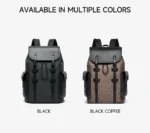 Septwolves High Quality Business Printed Leather Backpack Man Designer Drawstring Flip Monogram Laptop Bags Print Work Rucksack - Image 27