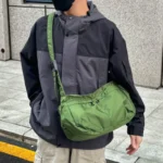 Outdoor Portable Crossbody Bags for Men and Women Commuter Waterproof Youth Shoulder Bag Solid Color Lightweight Female Tote