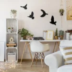 Black Birds Metal Wall Decor, 4pcs Black Birds Metal Wall Art Decorative Metal Wall Art Decor Hanging Wall Art，Wall Sticker - Image 4