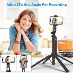Portable camera tripod with wireless remote control and 360 ° rotation for video recording, video recording, and live streaming - Image 12