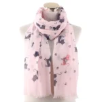 Fashion Cat Footprint Printing Woman Scarf Cotton Scarves Outdoors Relaxation Neckerchief Shawl Keep Warm To Prevent The Wind - Image 2