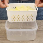 Food Storage Boxes Double-layer Refrigerator Food Fresh Sealed Box Vegetable Fruit Box Drain Basket Container Kitchen Organizer - Image 14