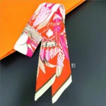 Fashion Women Hair Scarf 2024 New Brand Design Luxury Silk Scarf Fashion Print Headband Skinny Bag Scarves Neckerchief - Image 50