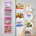 4Layer Storage Bag Foldable Hanging Organizers for Bathroom Behind Door Snacks Toys Clothes Storage Accessories Closet Organizer - Image 2
