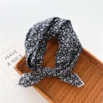 Floral Polka Dot Square Scarf Cotton Scarves Headband Headscarf Decoration Women Flower Kerchief Neckerchief Head Wrap Bandanas - Image 22