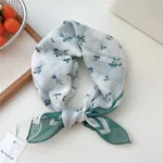 55cm Flower Floral Print Square Scarf Neckerchief Fashion Scarves Kerchief Bandanas Headscarf Hair Ribbon Accessories for Women - Image 24