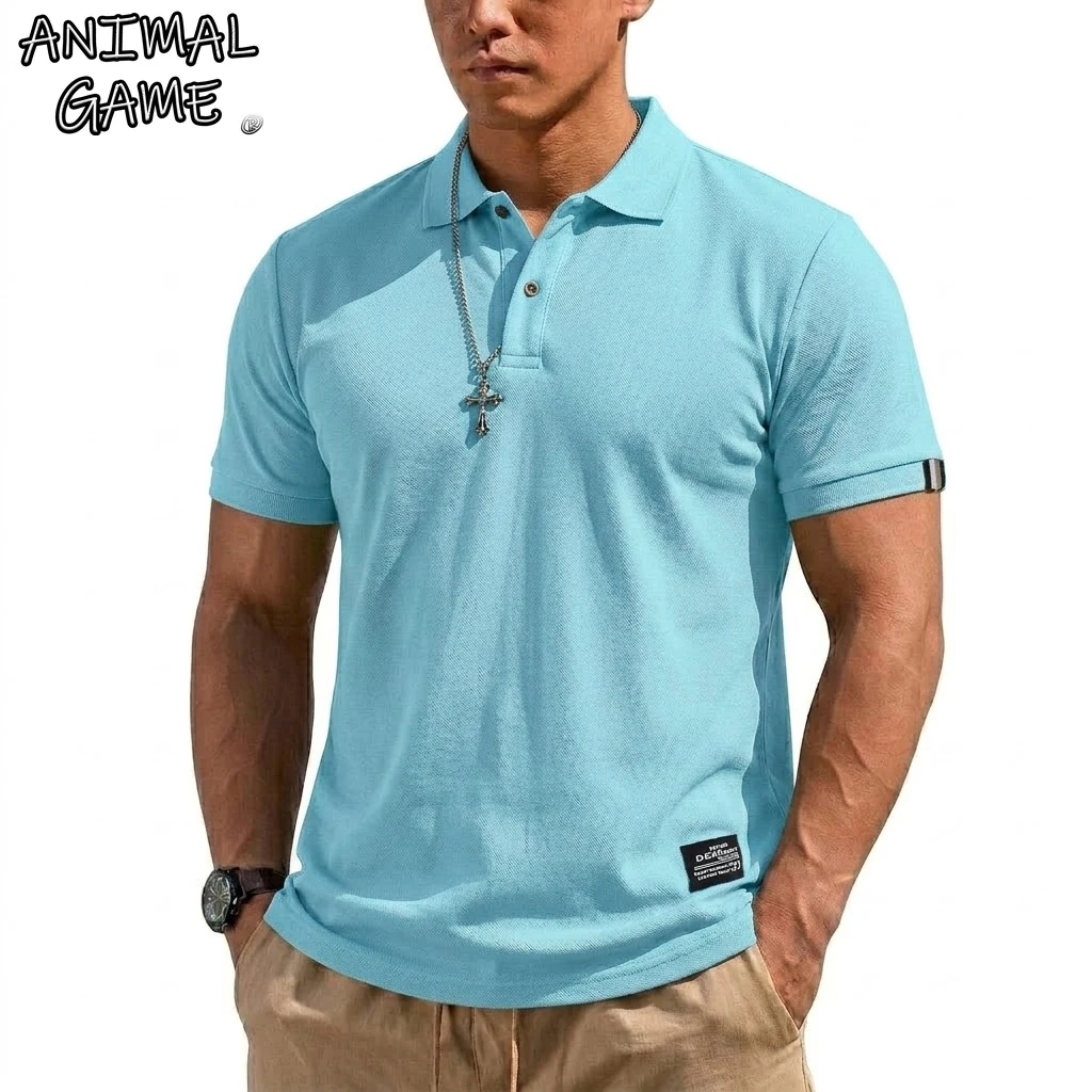 S62735967d117463caec2e98abfcb1b8fI.webp Summer Men's T-shirts Short Sleeve Loose Polo Shirts Casual Hikking Shirt Lightweight T Shirt for Work Athletic Clothes of Man - Image 1