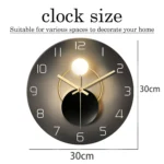 Wall Clock for Living Room Decor Kitchen Wall Clocks Battery Operated Round Glass Decorative Wall Clock Non Ticking - Image 5