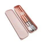 Kitchen Accessories Reusable With Box Tableware Portable Stainless Steel Spoon Fork Chopsticks Set Dinnerware Cutlery Set - Image 7