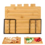 Cutting Boards with Holder Sets for Kitchen Wood Chopping Block for Meat Fish Vegetables Food Chopping Wood Boards Set - Image 5
