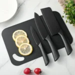3-5PCS black stainless steel kitchen knife set, including a full set for kitchen, dormitory, household use, chef's knife, fr - Image 8