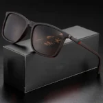 Classic Square Men's Sunglasses Comfortable Lightweight Black Frame Glasses Ideal for Travel Photography Gifts - Image 9