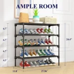 Shoe Rack Non-Woven Shoe Rack Shelf, Stackable Shoe Organizer helves for Closet, Entryway, Garage & Corridor, Sturdy & Long - Image 10